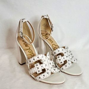 Sam Edelman White Heels with Silver Accents